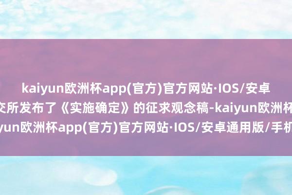 kaiyun欧洲杯app(官方)官方网站·IOS/安卓通用版/手机APP下载上交所发布了《实施确定》的征求观念稿-kaiyun欧洲杯app(官方)官方网站·IOS/安卓通用版/手机APP下载